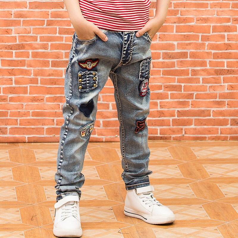 Børnetøj drenge jeans efterår børnebukser store drenge bukser stretch jeans