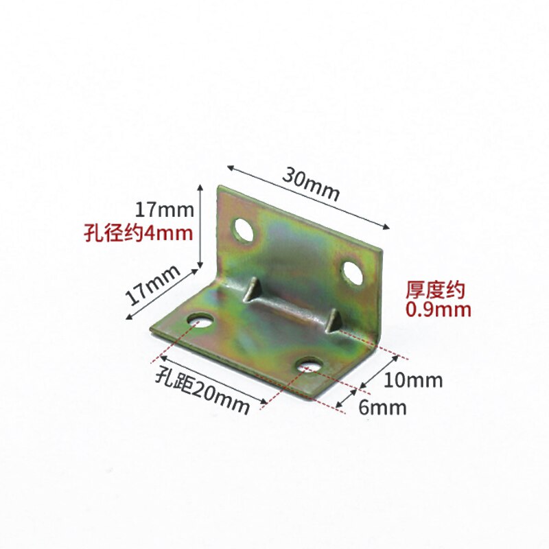 10Stck Edelstahl Rechten Winkel Klammern 90 Grad Ecke Klammern Regal Zauberstab Gestell Unterstützung Halfter Halterung DIY Möbel Hardware-: 17x17x30mm (10Stck)