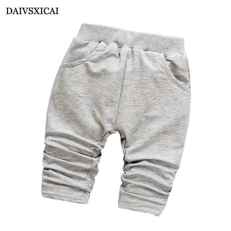 Daivsxicai Spring Children Boys Pants Solid Color Pants Baby Boys Autumn Legging Pants Children 7-24 Month