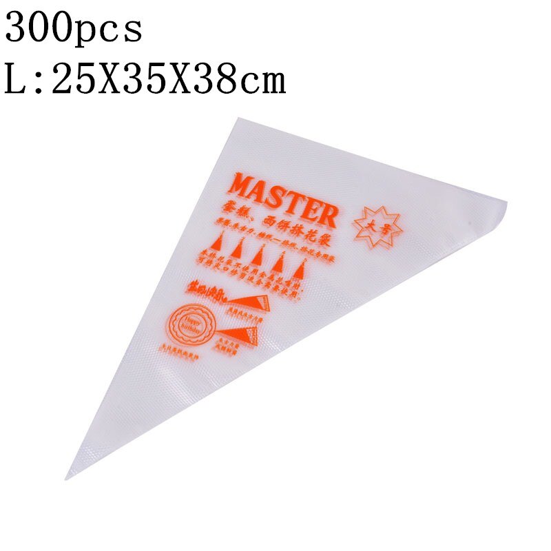 Disposable Pastry Bags Icing Piping Cake Pastry Cupcake Decor Bags Fondant Cake Cream Pastry Tip Baking Tools 100/200/300pcs: 300pcs L