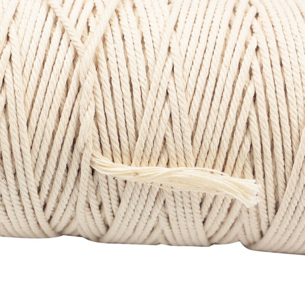 200 M 2/3 Mm Beige Katoen Twisted Cord Craft Macrame Artisan String Natuurlijke Witte Katoenen Koord Natuurlijke Beige twisted Cord Touw