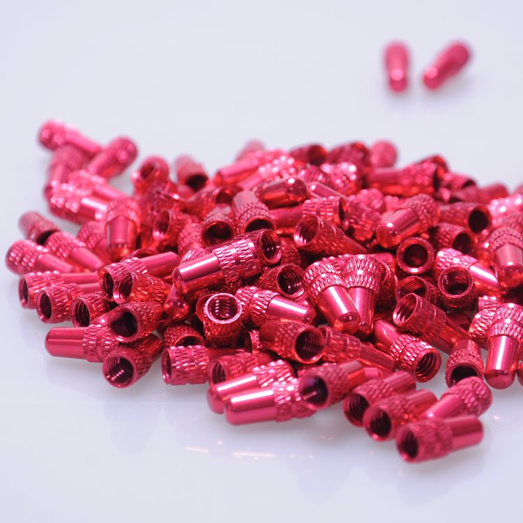 5 uds. Llanta de rueda para bicicleta, tapas de válvula de aire, cubierta antipolvo, accesorio para bicicleta de Camping, ciclismo, válvula de bicicleta al aire libre: Rojo