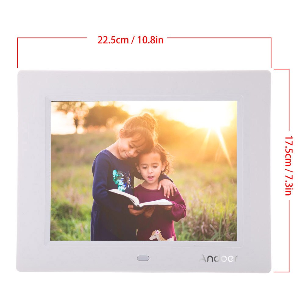 Andoer 8 ''ultra-mince HD TFT-LCD cadre Photo numérique réveil MP3 MP4 lecteur de film avec bureau à distance cadre Photo numérique