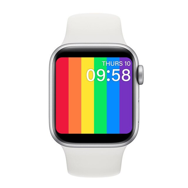 IWO13 T500 + Plus Smart Horloge 1.75 Screen Diy Gezicht Waterdichte Sport Smartwatch Horen Tarief Bloeddruk Muziek Call Horloge: Silicone White