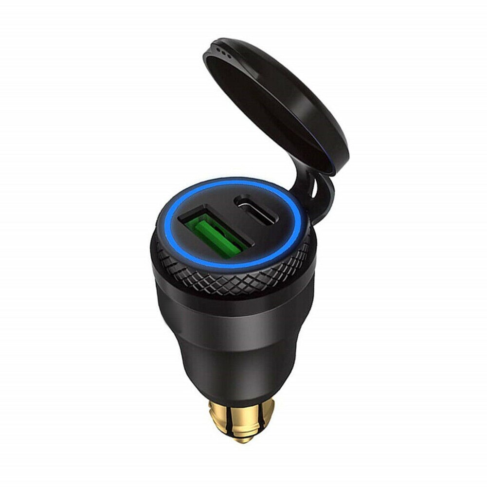 Voor Bmw Din Socket Aluminium Zwart 58X28Cm Dc 12V-24V Lader Motorfiets Outlet Adapter