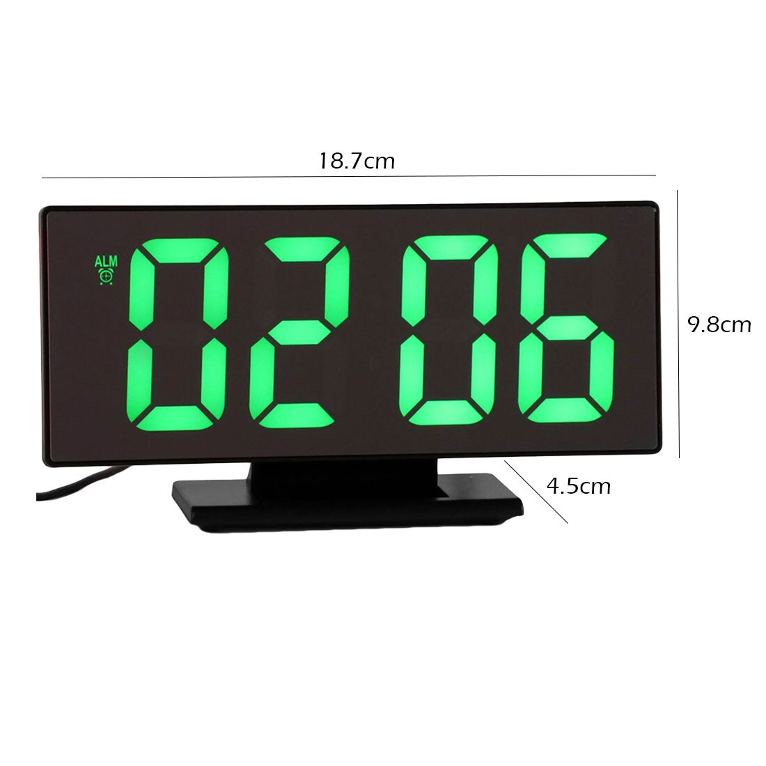 Led spejl vækkeur digital snooze bord ur vågne op lys elektronisk stor tid temperatur display boligindretning ur