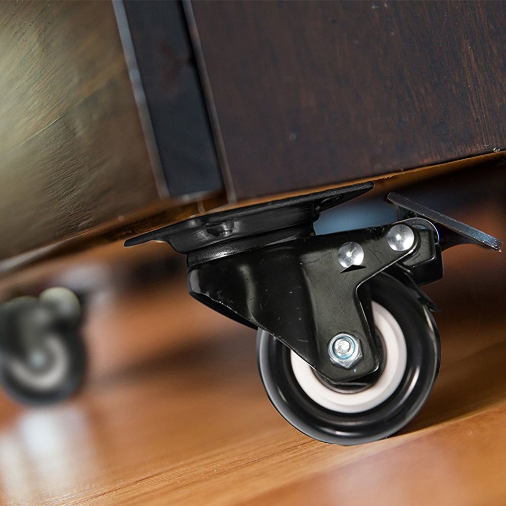 4 Pack 2in Heavy Duty Caster Wheels Polyurethane PU Swivel Casters with 360 Degree Top Plate 220lb Total Capacity