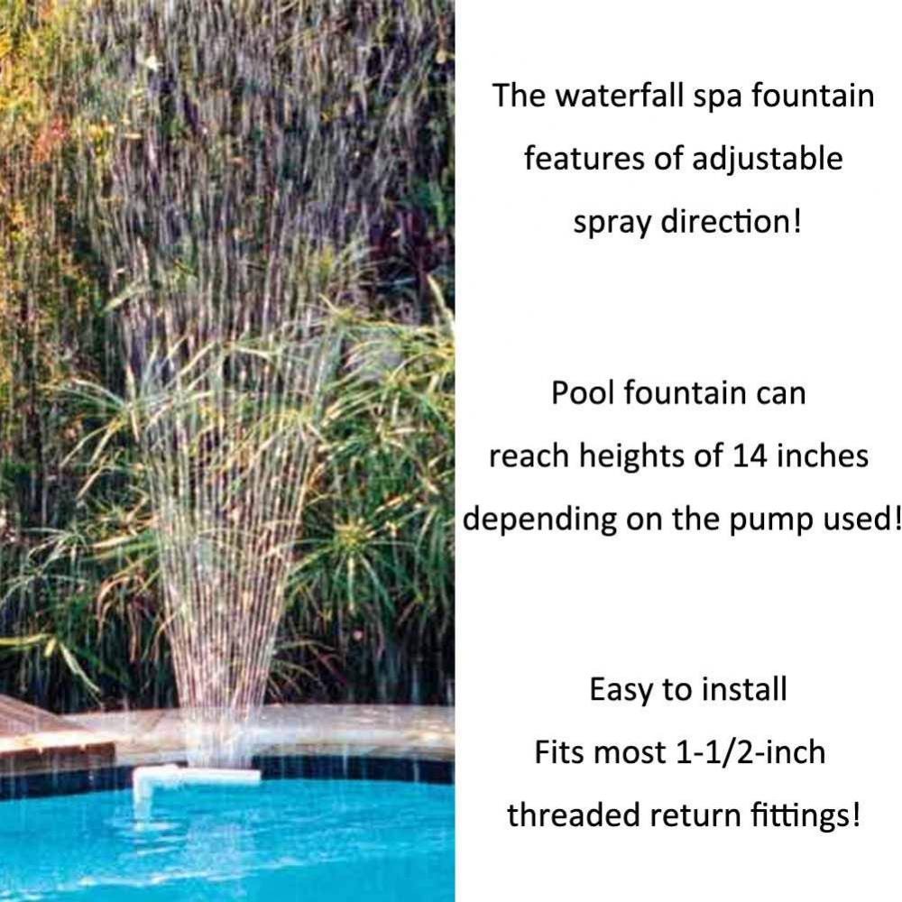 Garden Swimming Pool Waterfall Fountain Water Pool Hose Pipe Nontoxic Durable Sturdy Waterfall Fountain Tube Adjustable