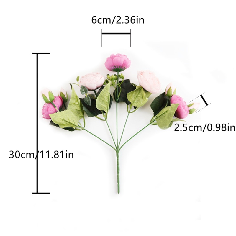 30cm pioner kunstig rose blomster bukett silke pion brud som holder blomster bryllup hjemmedekorasjon fest diy faux vår