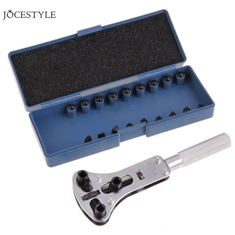 Adjustable Clock Watch Back Case Cover Opener Tools Set Watch Case Opener Repair Tool Kit with 18pcs Pins Clock Wrench Tool