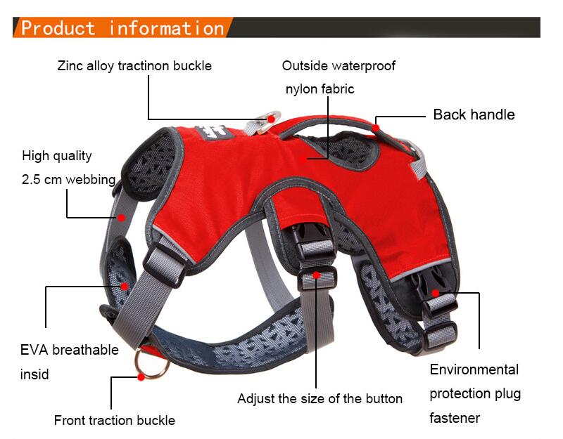 Hond Harnas Voor Honden Vest Sterke Reflecterende Harnas Service Hond Levert Accessoires Gewatteerde Verstelbare Veiligheid Vehicular Lood