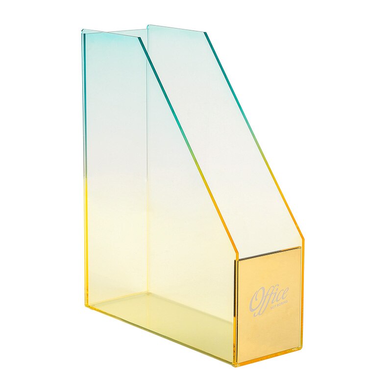 Organizador de escritorio para documentos, soporte acrílico antigolpes, caja de almacenamiento para casa, oficina, libros, documentos, estuche de lápices, estante, organizador de papelería: Stand Box-Green