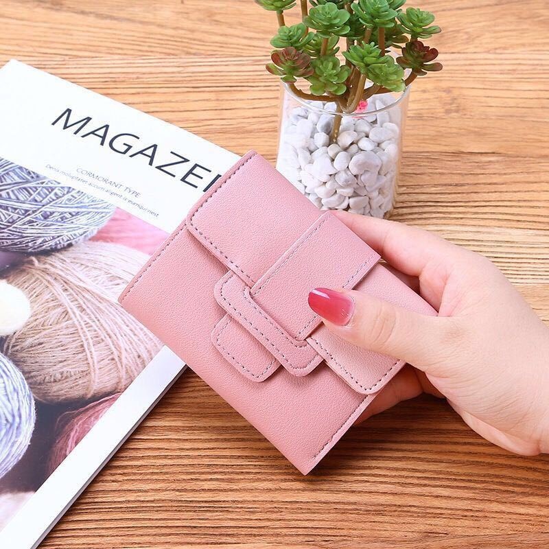 Kvinder pung mini læder kort pung luksusmærke berømte kvindelige små punge og pung kreditkort indehaveren: Lyserød