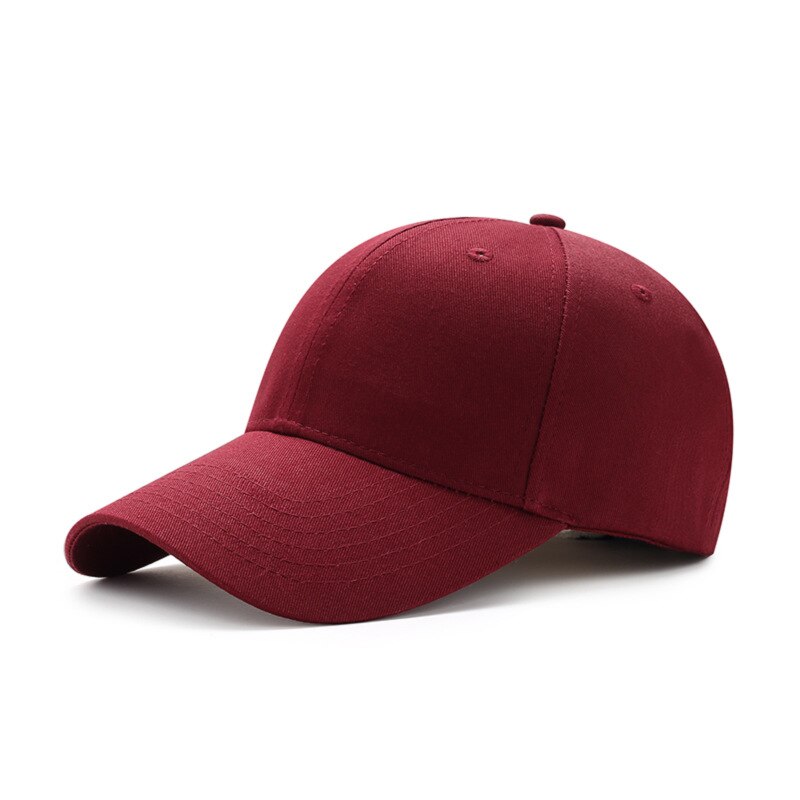 Ajustable de los hombres gorras de béisbol de verano simple curva visera del sol sombreros mujeres gorras de Color liso Casquette para actividades al aire libre Accesorios: WineRed