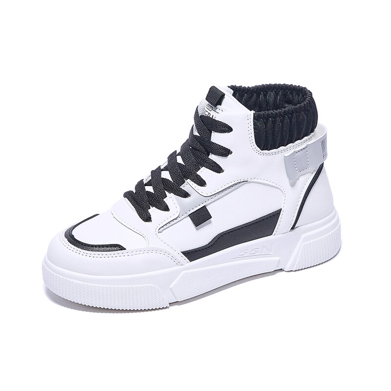 Woman Shoes Sneakers Spring Korean Casual Sports Shoes White Shoes atmospheric walking shoes flexible women shoes: Black / 35