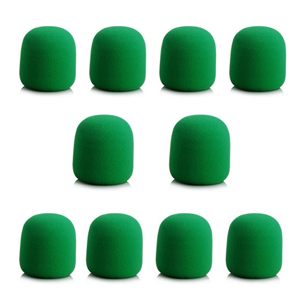 10Pcs Microphone Foam Cover Handheld Stage Windscreen Sponge Cover Foam Protective Cap for KTV DJ Mic Sleeve: Green
