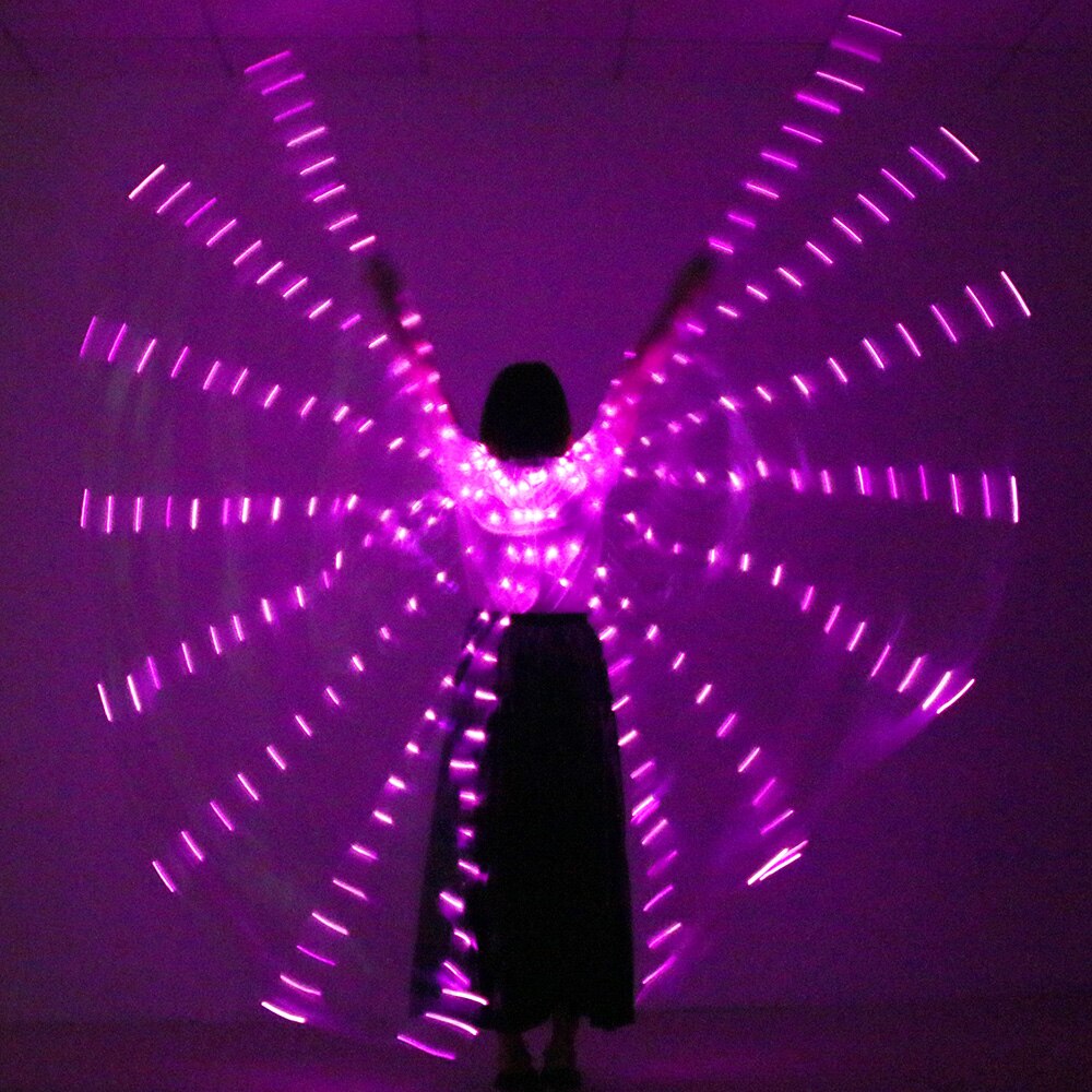 LED objeto de atrezo para mujer y niña, alas LED luminosas ISIS, disfraz de ala iluminada, alas de estilo abierto sin palos