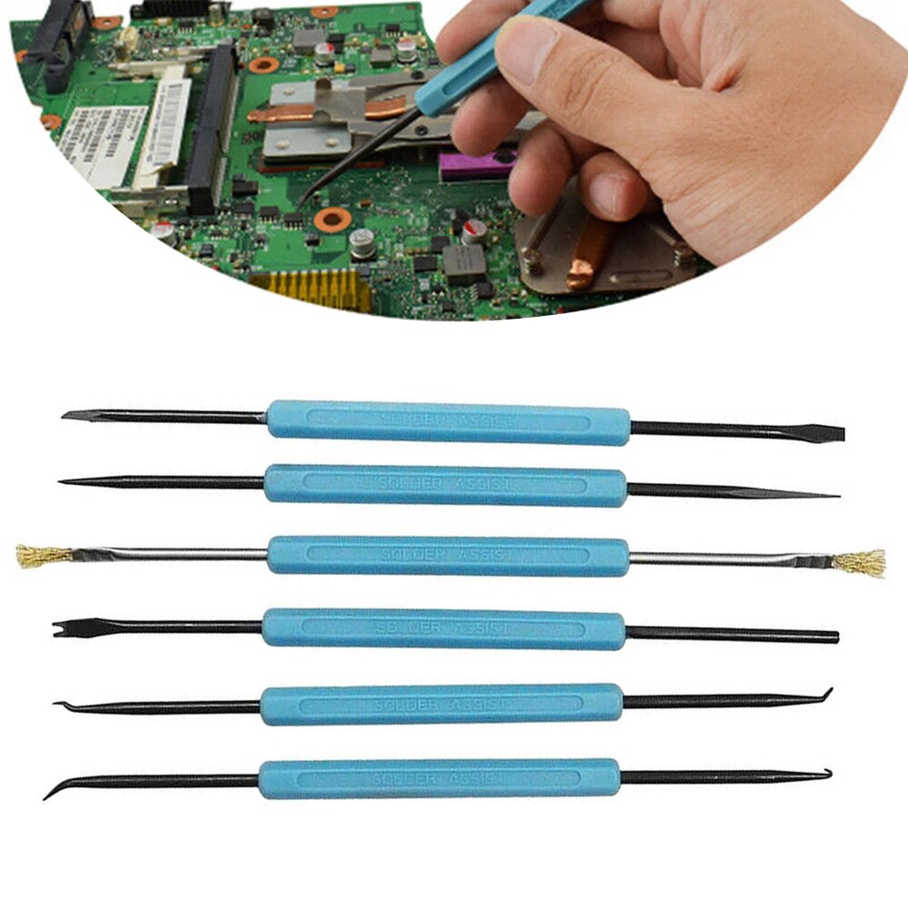 Juego de Herramientas de soldadura 6 en 1, herramienta de soldadura de 6 piezas, SA-10, placa de circuito electrónico, herramienta auxiliar de soldadura, reparación de soldadura