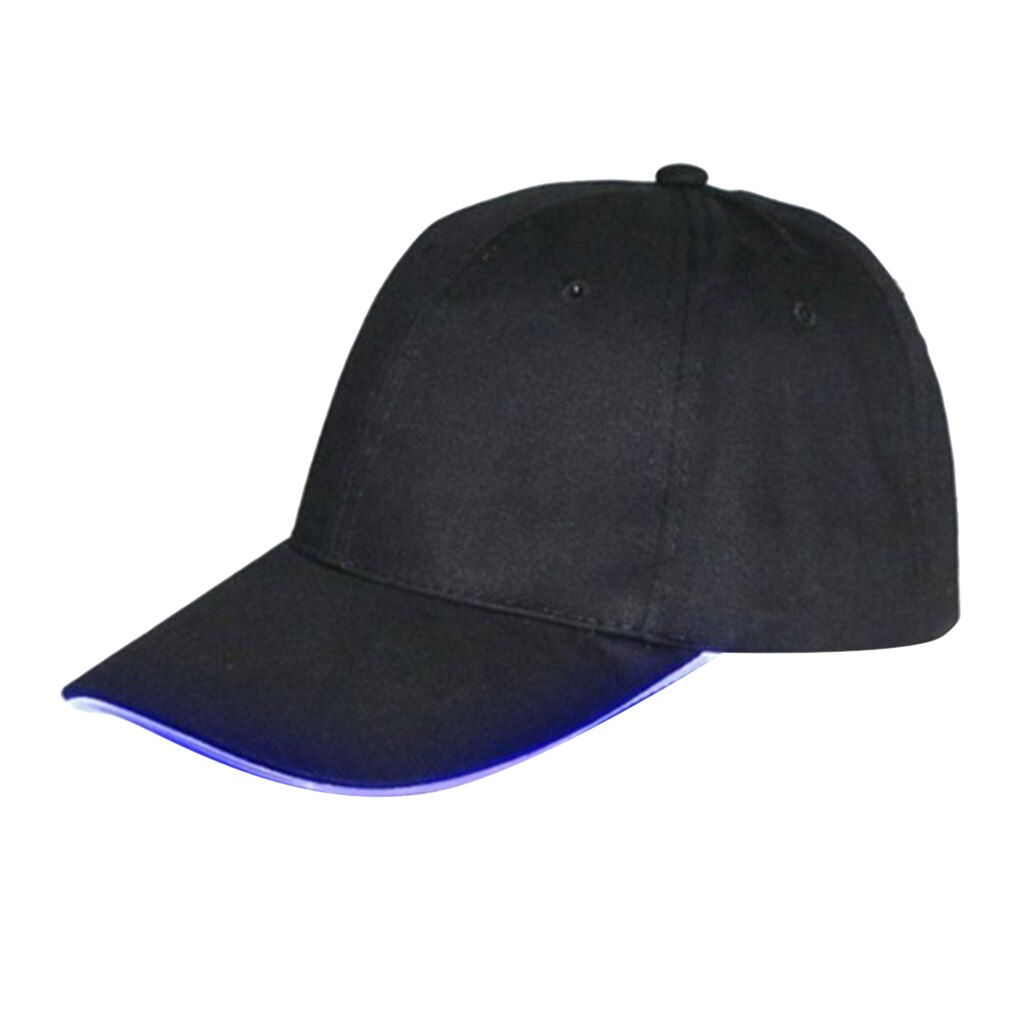 Ultra Bright LED Baseball Cap Optical Fiber Glowing Hat Hip-Hop: B Blue Light