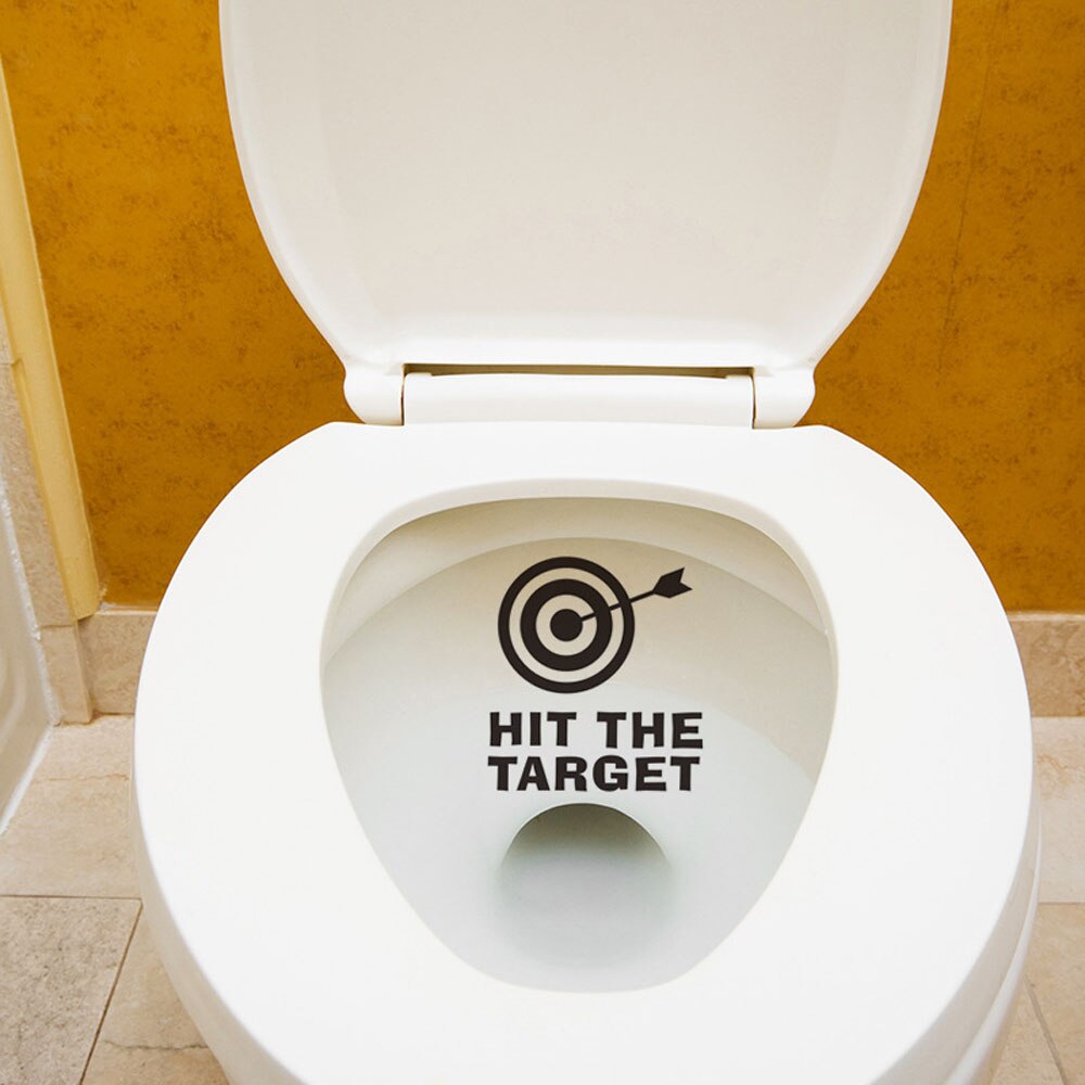 Toiletsæde klistermærke ramt målet klistermærke diy pil mål toilet mærkat kunst bogstaver flytbare vandtæt hjem badeværelse mærkat: Default Title