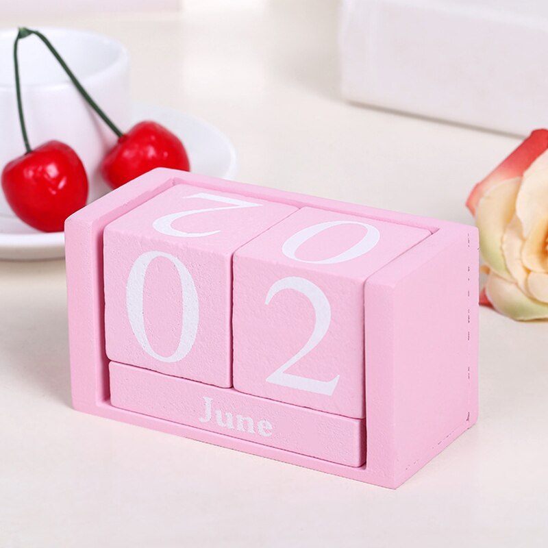 Vintage træ evigt skrivebord kalenderblok planlægger permanent desktop arrangør diy agenda hyd 88