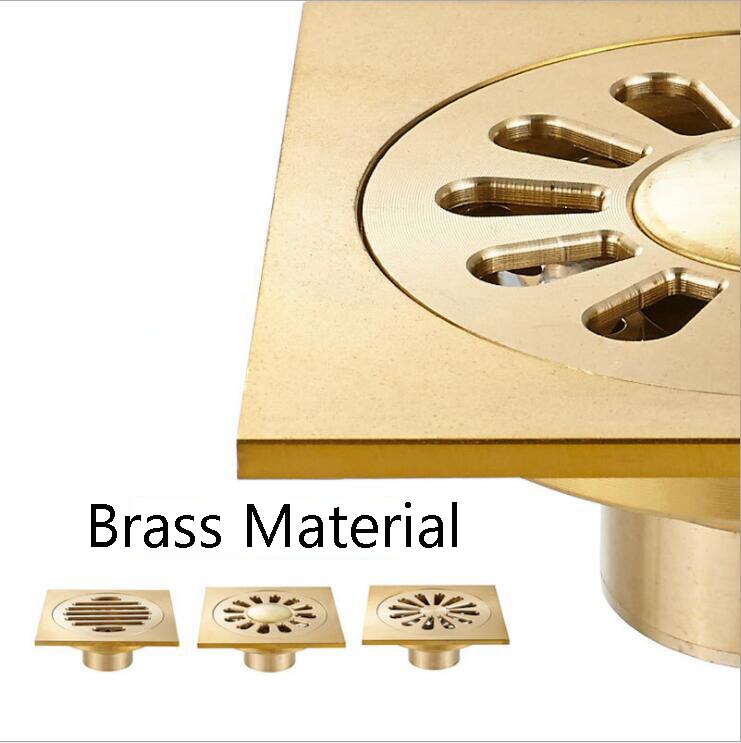 Antiek Messing Gesneden Flower Art Badkamer Accessoire Afvoerputje Afval Grate100mm * 100Mm