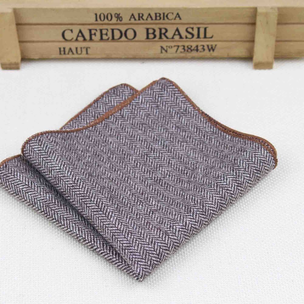 Hankerchief Scarves Vintage Wool Hankies Men's Pocket Square Handkerchiefs Striped Solid Cotton 23*23cm: 5