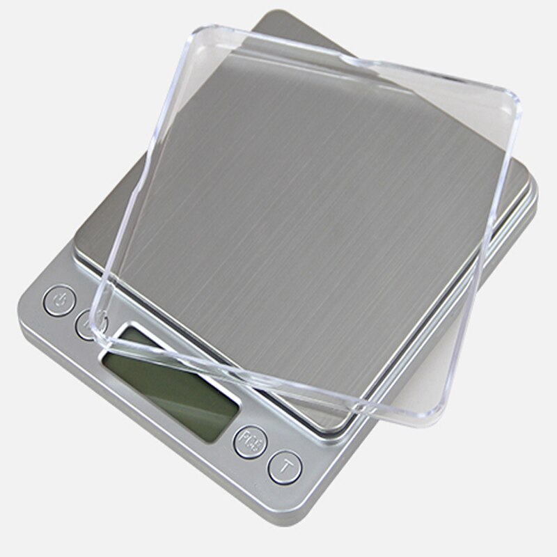 3000g x 0.1g digital præcision lomme gram vægt ikke-magnetisk rustfrit stål platform smykker elektronisk balance vægt skala: 500g 0.01g med bakke