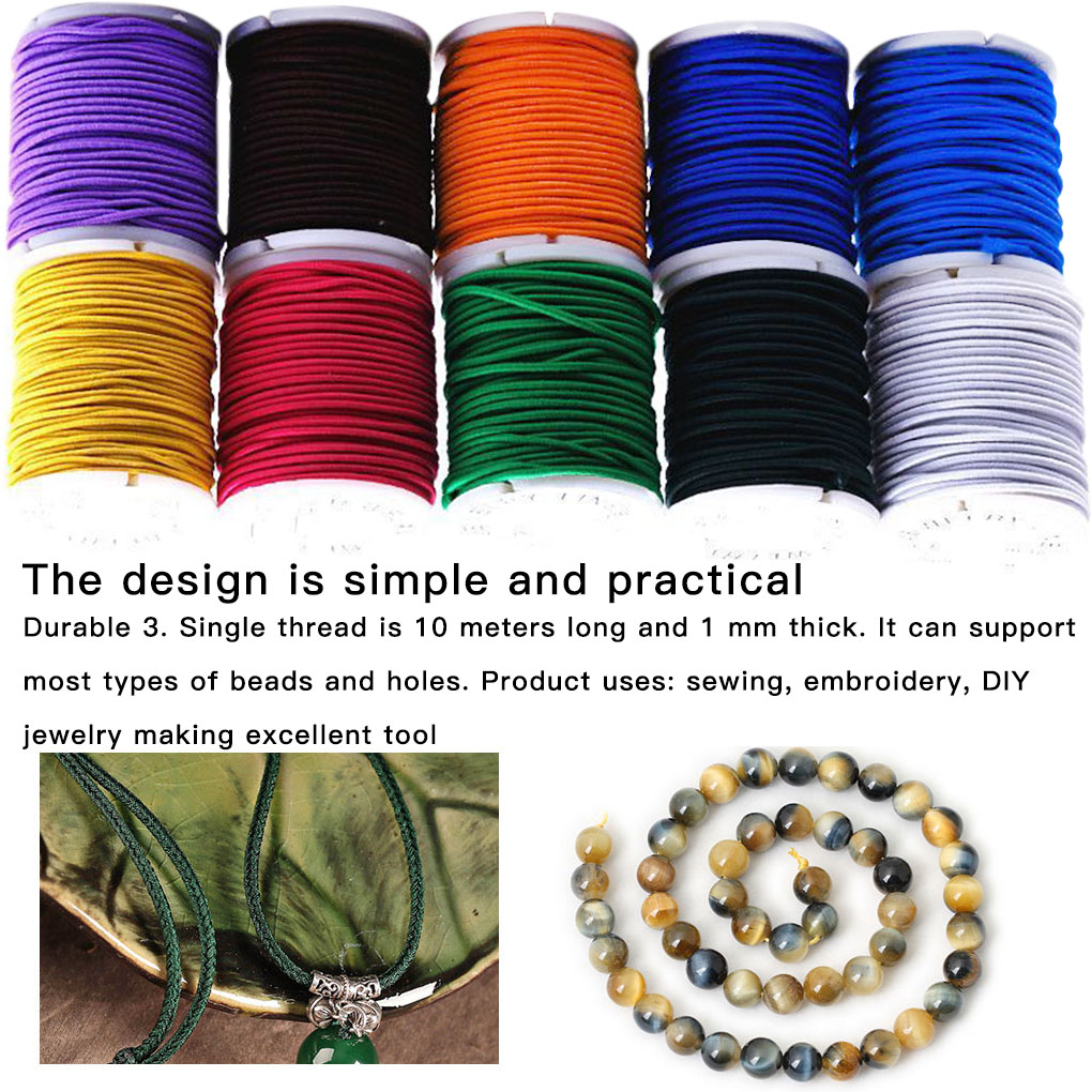 Elastische Schnur Perlen basteln strecken-Schnur für Schmuck, sterben DIY Armbinde Halskette Zubehör, Farbe Zufällig