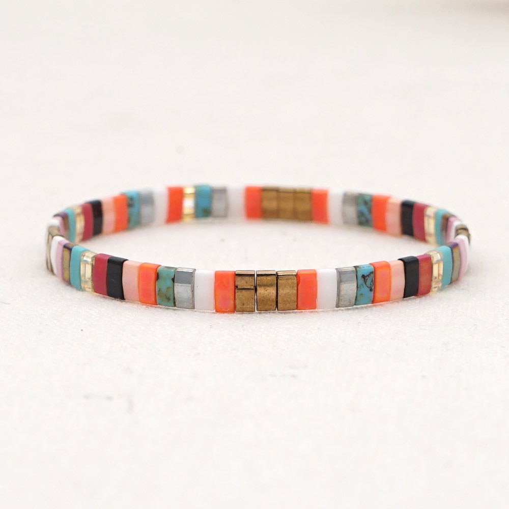 Go2Boho Boho été Miyuki Bracelet vrai japon Tila perles de verre Bracelets pour femme à la main amis Pulseras bijoux