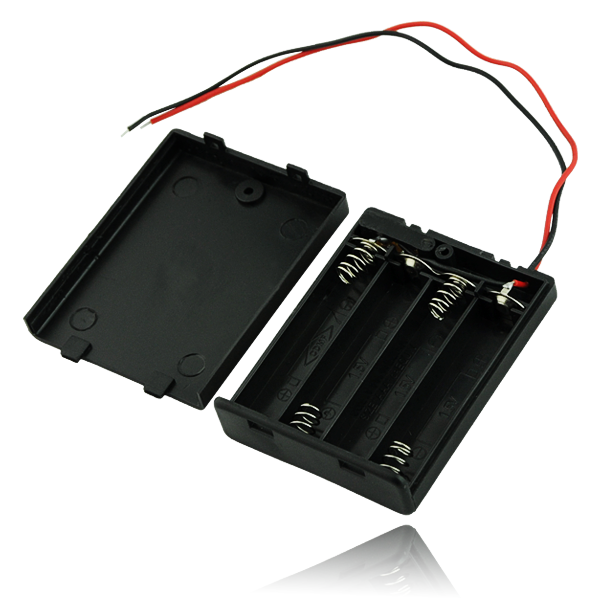 1Pc 2x 3x 4x Aaa Batterij Houder Storage Case Met Aan/Uit Schakelaar Lood kabel Aaa Batterij Box: 4x AAA