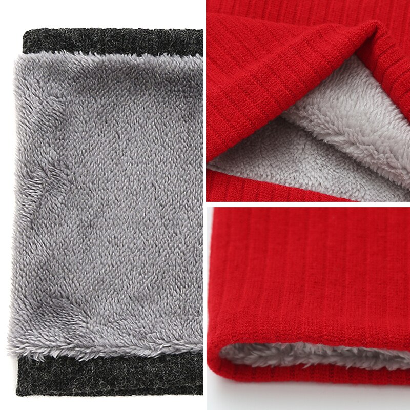 Unisex Winter Scarf Knit Solid Women Ring Neck Scarves Thick Fur Bandana Cotton Men Outdoor Warm Soft Collar Wraps