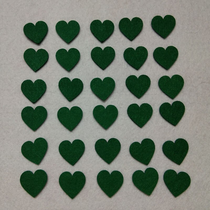 30 stk 2mm grøn dybgrøn orange filt hjerteform filt til håndarbejde sy håndværk scrapbooking hjem fest bryllup dekoration