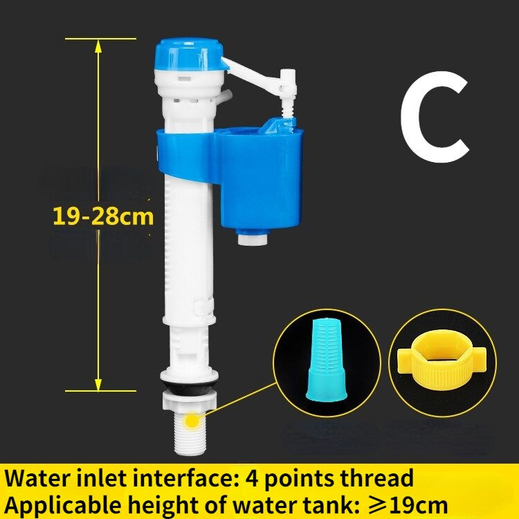 Toilet tank fitting toilet inlet valve drain valve toilet button replacement: C