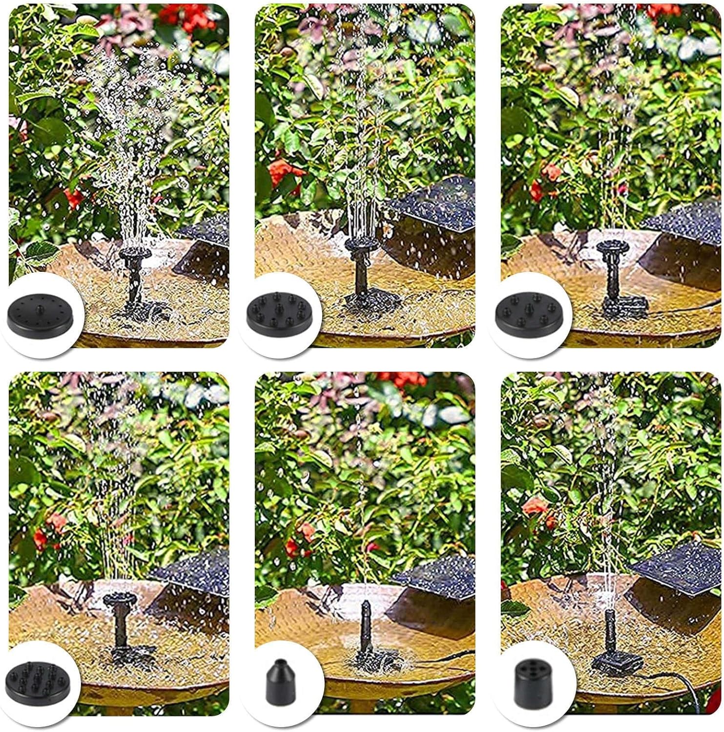 Fontanna solarna z pompą wodną, fontanna do kąpieli ptaków zasilana energią słoneczną, zestaw zanurzalnej pompy wodnej, zestawy paneli słonecznych do ogrodu zewnętrznego