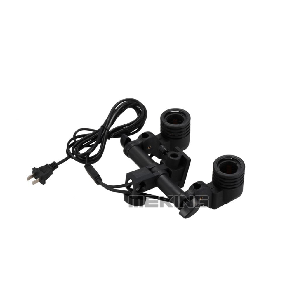 Dubbele kop fotografie studiolamp fitting fotoverlichting  e27 fitting lamphouder flitser paraplu beugel