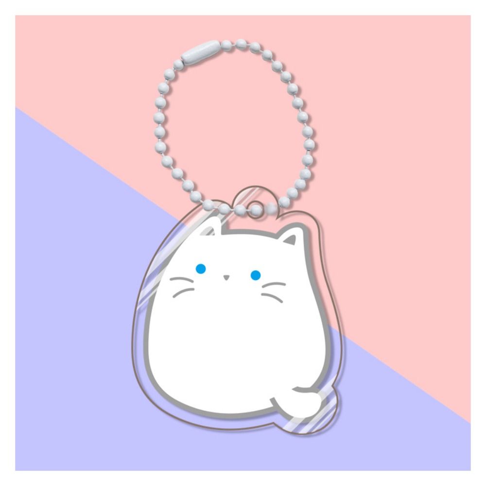 Kawaii Orange Cat Siamese Cat Keychain Calico Cat Ginger Cat Kitty Pendant Cute Acrylic Cat Keyring Couple: Red