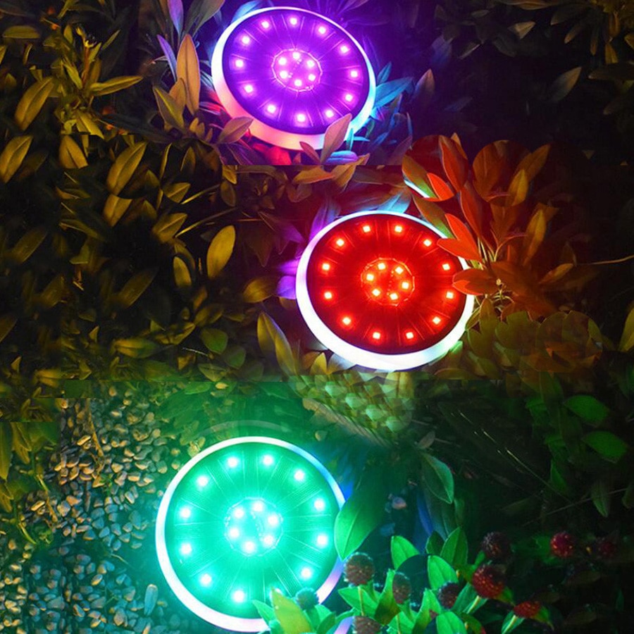 Thrisdar 7 Farbe RGB Solar- Boden Disk Lichter 30LEDS Solar- Begraben Sicherheit Licht draussen Garten Weg Solar- Deck Boden licht