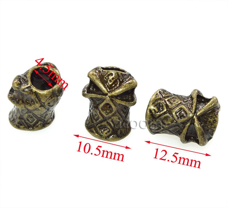 10 stk metal kranie perler hætteklædte ninja til paracord armbånd kniv lanyards smykkefremstilling tilbehør