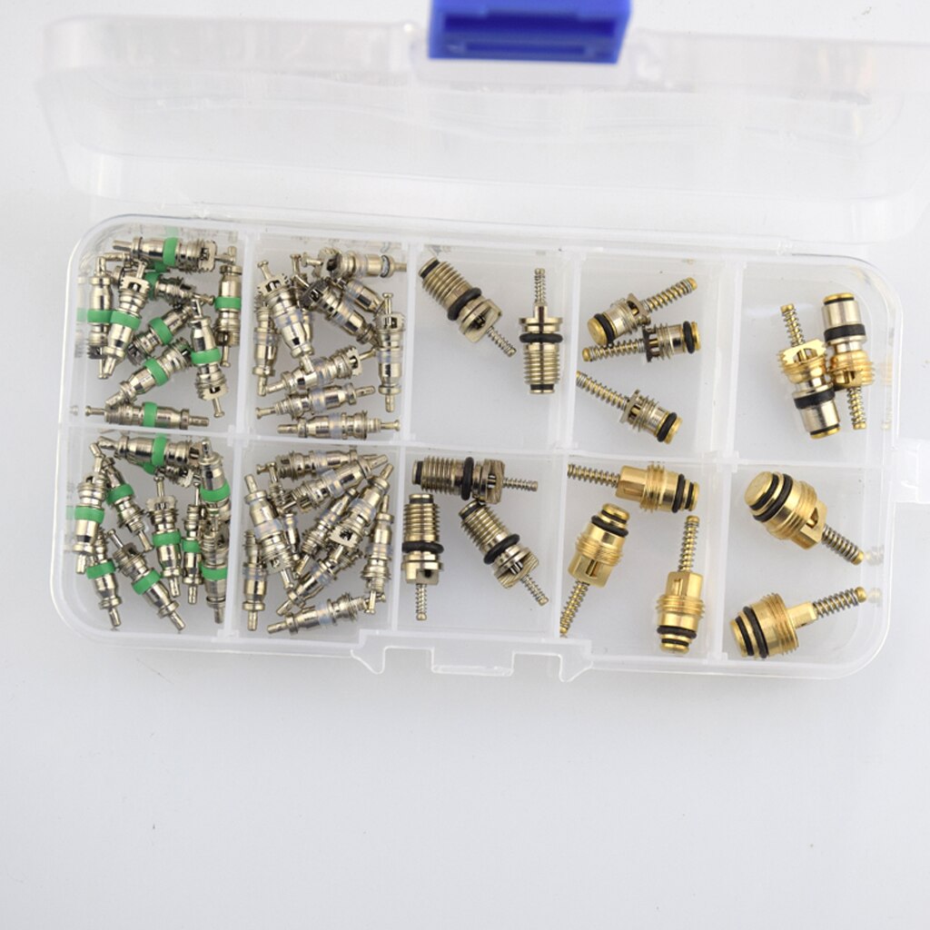 55pcs AC Current Schrader Valve Core Supplier For R134a R12 7 Kinds Hvac Kit