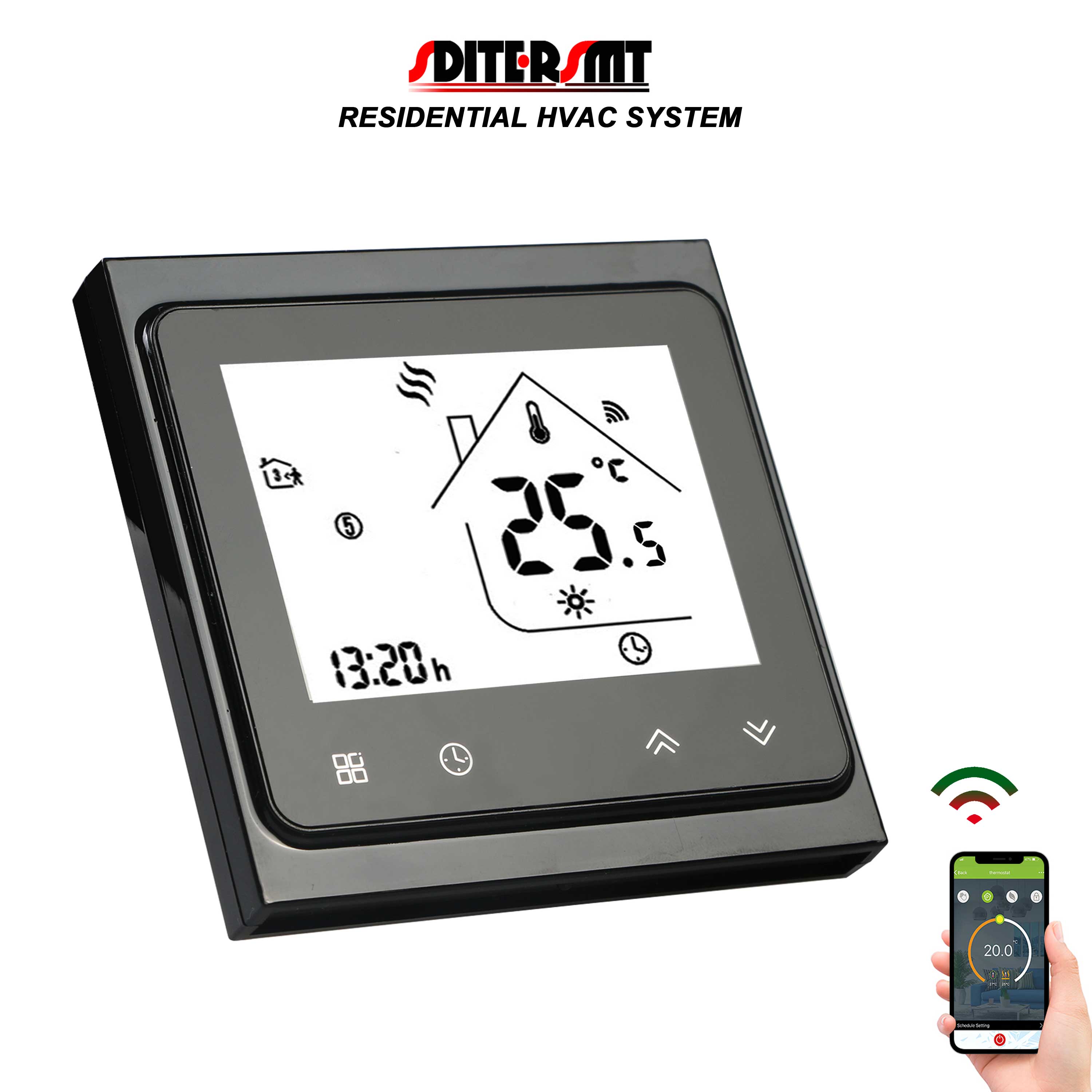 Passive&Dry Contact Gas Boiler Home Thermostat WIFI for Central Heating System RS485 Remote Protocol