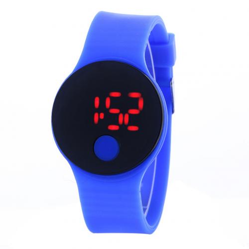 Digital ur til børn ledet display digitalt ur drenge piger silikone rem sport digital armbåndsure børn armbåndsur: Mørkeblå