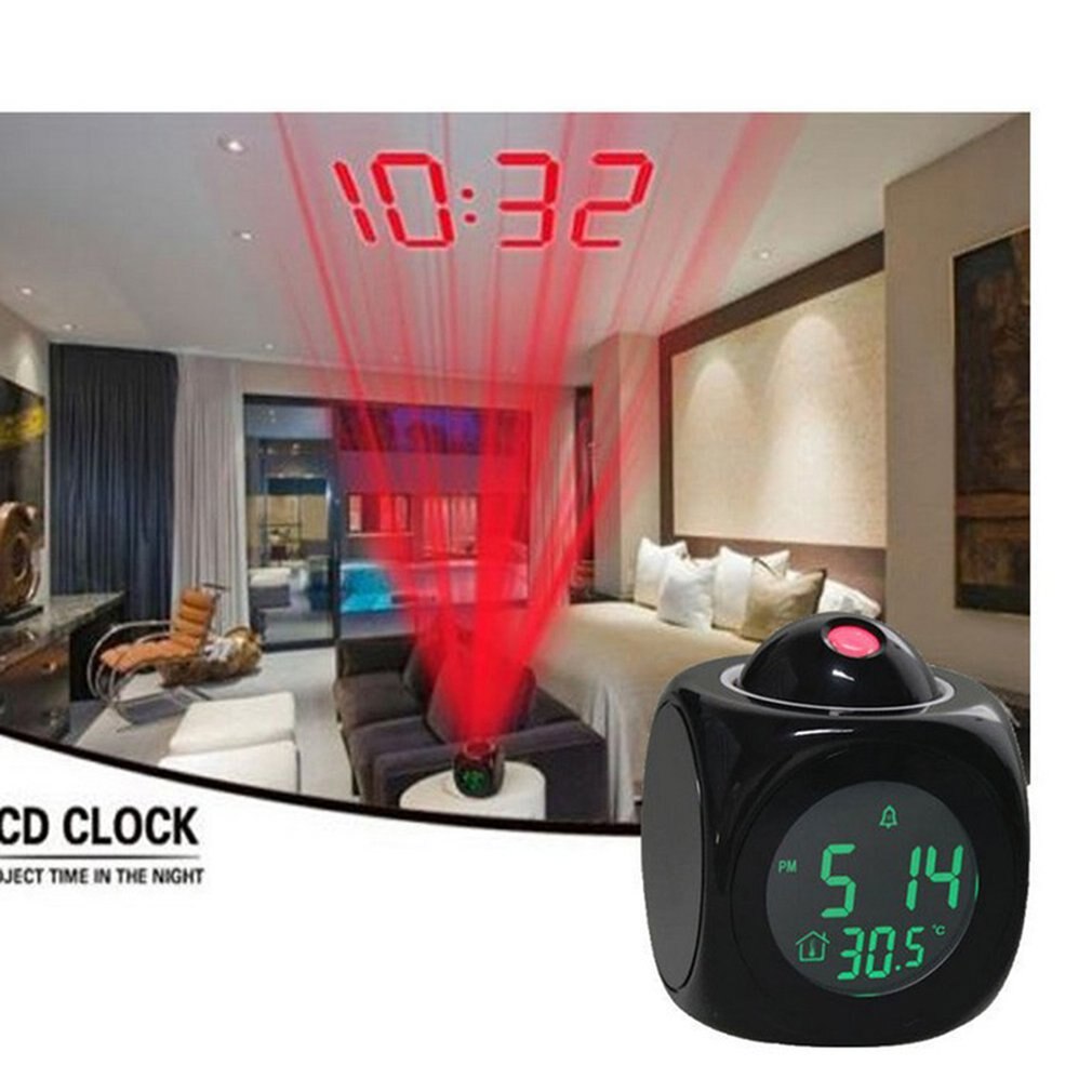 Multifunctional Projection Report Clock Led Lamp Projection Alarm Clock Voice Report Clock Projection Clock
