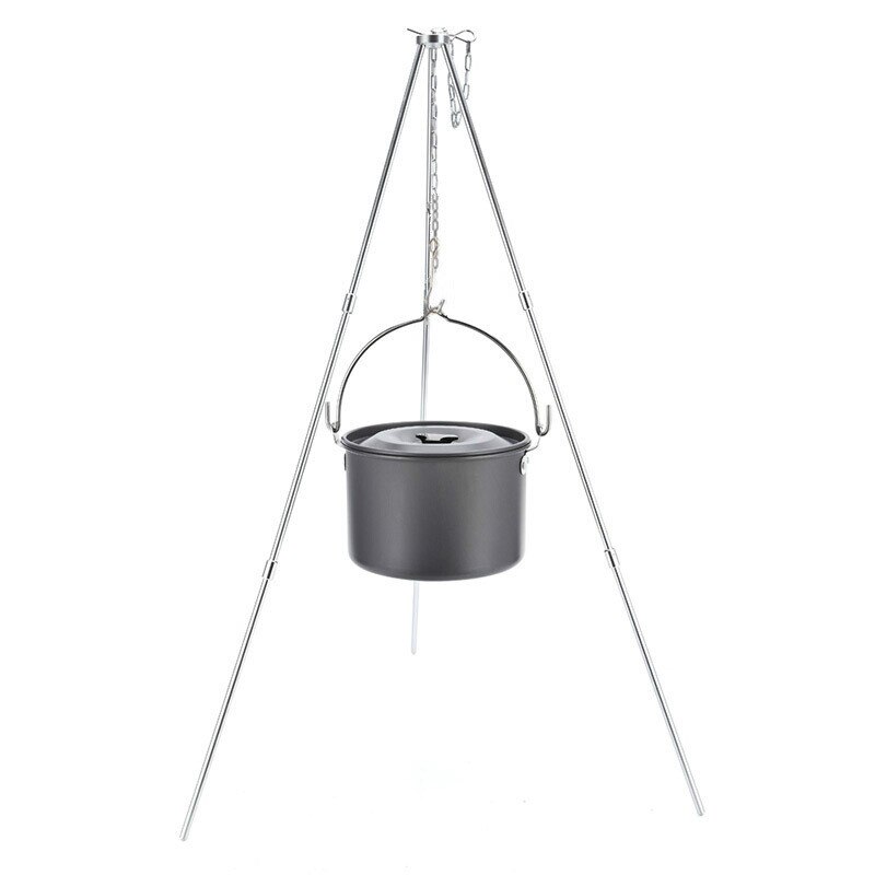 Camping Tripod for Fire Hanging Pot Outdoor Campfire Cookware Picnic Cooking Pot Grill WF1021