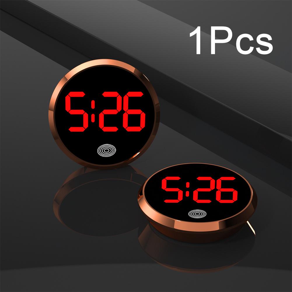 Reloj Digital luminoso LED para coche, Mini relojes digitales adhesivos internos, adorno para coche, accesorios para coche: Verde
