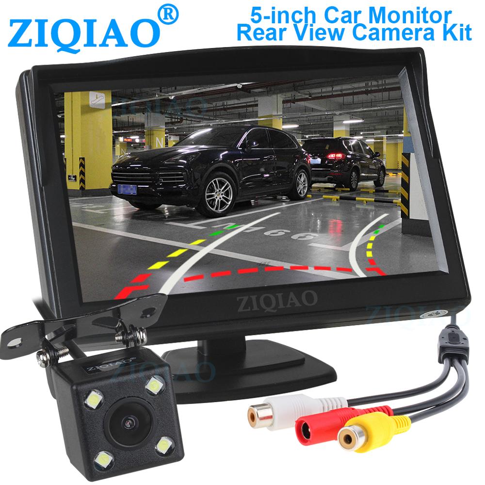 Ziqiao 5 Inch Tft Lcd Reverse Parking Monitor Hd Dynamische Gids Lijn Achteruitrijcamera Voor Auto Monitor Systeem