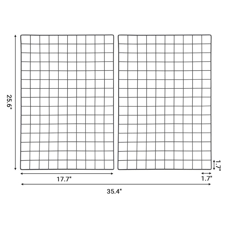 Grid Fotowand, Set Van 2, 25.6 Inch X 17.7 Inch, Foto Muur, metalen Mesh Muur Decor, Multifunctionele Opknoping Foto Wal