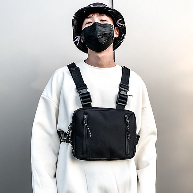 Heren hiphop borsttas dames street borsttas industriële trend coole mannen en vrouwen borsttas vesttas