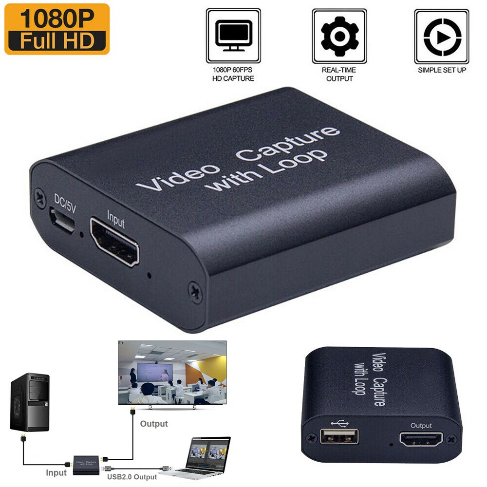 HDMI Video Capture Card Screen Record USB 2.0 1080P Game Capture Streamer Device Conference SP99