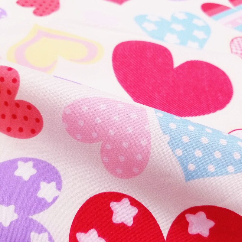 Precioso Corazón de algodón de impresión de tela para manualidades, costura grasa cuartos hechos a mano casa acolchado textil ropa de cama amor Pattrn tela